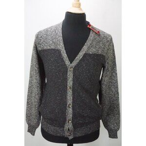 Isaia Napoli Alpaca Blend Gray Colorblock Cardigan Sweater Sz M BRAND NEW